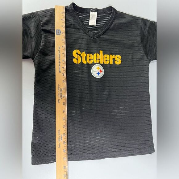 Franklin Pittsburgh Steelers Youth Medium Football Jersey Black Mesh Shirt - Picture 5 of 6